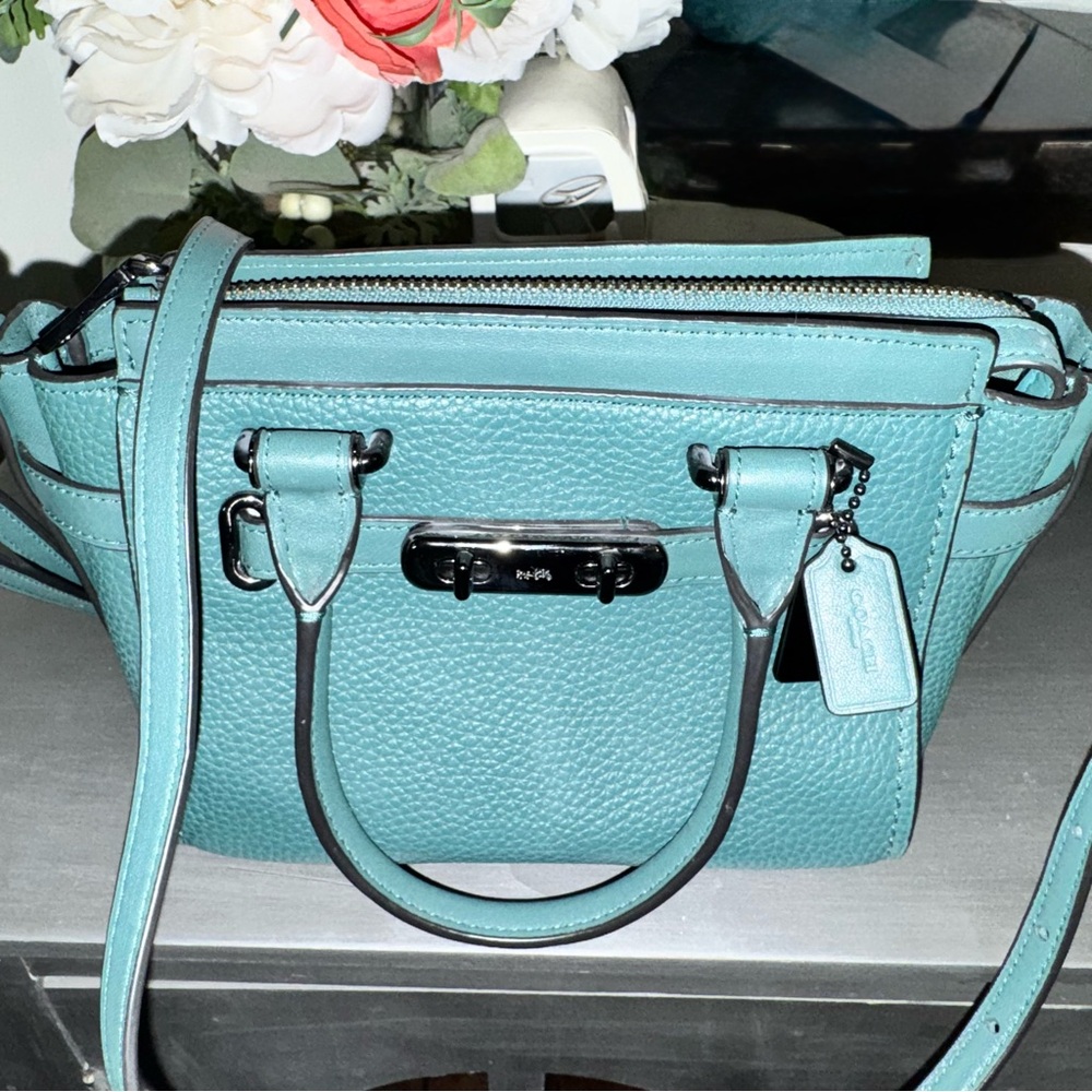 Coach Mini Swagger 21 Pebble Leather Satchel w Removable Strap 2018 - Like New - Picture 12 of 16